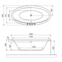 Wanna Owalna 190x95 cm Lumina Biały Połysk WAEX.LUM19WH Excellent Wanna Owalna 190x95 cm Lumina Biały Połysk WAEX.LUM19WH Excellent