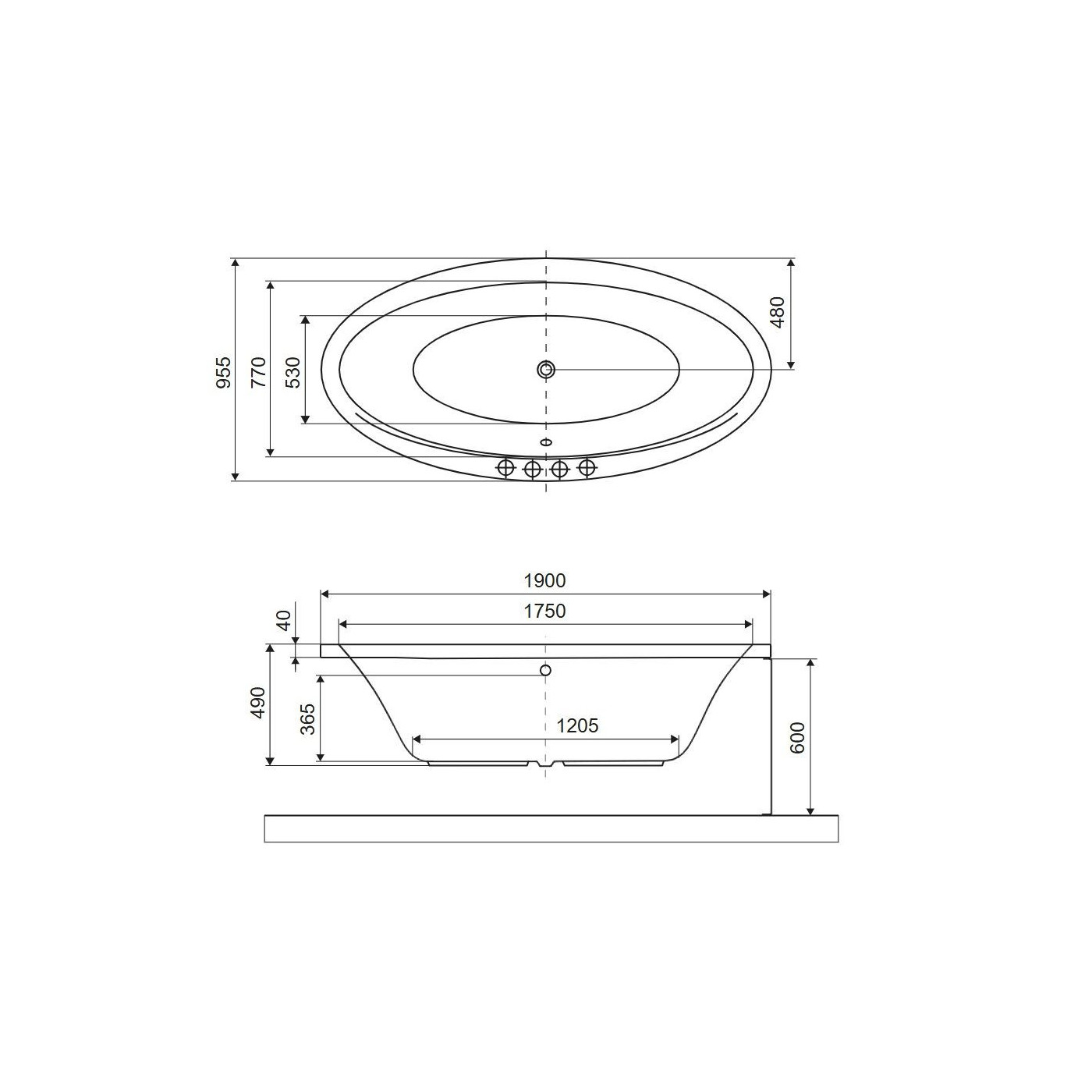 Wanna Owalna 190x95 cm Lumina Biały Połysk WAEX.LUM19WH Excellent Wanna Owalna 190x95 cm Lumina Biały Połysk WAEX.LUM19WH Excellent
