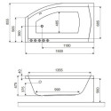 Wanna Narożna Lewa 150x85 cm Magnus Biały Połysk WAEX.MGL15WH Excellent Wanna Narożna Lewa 150x85 cm Magnus Biały Połysk WAEX.MGL15WH Excellent