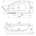 Wanna Narożna Prawa 150x85 cm Magnus Biały Połysk WAEX.MGP15WH Excellent Wanna Narożna Prawa 150x85 cm Magnus Biały Połysk WAEX.MGP15WH Excellent
