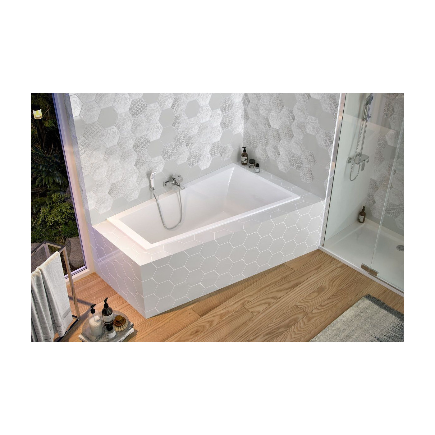 Wanna Narożna Prawa 160x95 cm M-Sfera Slim Biały Połysk WAEX.MSP16WHS Excellent Wanna Narożna Prawa 160x95 cm M-Sfera Slim Biały Połysk WAEX.MSP16WHS Excellent