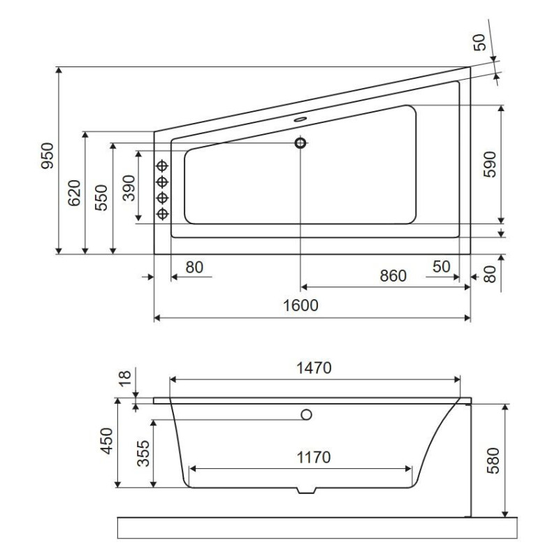 Wanna Narożna Prawa 160x95 cm M-Sfera Slim Biały Połysk WAEX.MSP16WHS Excellent Wanna Narożna Prawa 160x95 cm M-Sfera Slim Biały Połysk WAEX.MSP16WHS Excellent