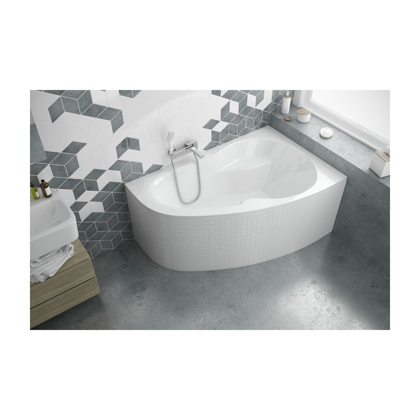 Wanna Narożna Prawa 150x95 cm Newa Plus Biały Połysk WAEX.NEP15WH Excellent Wanna Narożna Prawa 150x95 cm Newa Plus Biały Połysk WAEX.NEP15WH Excellent