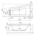 Wanna Narożna Prawa 170x100 cm Sfera Slim Biały Połysk WAEX.SFP17WHS Excellent Wanna Narożna Prawa 170x100 cm Sfera Slim Biały Połysk WAEX.SFP17WHS Excellent