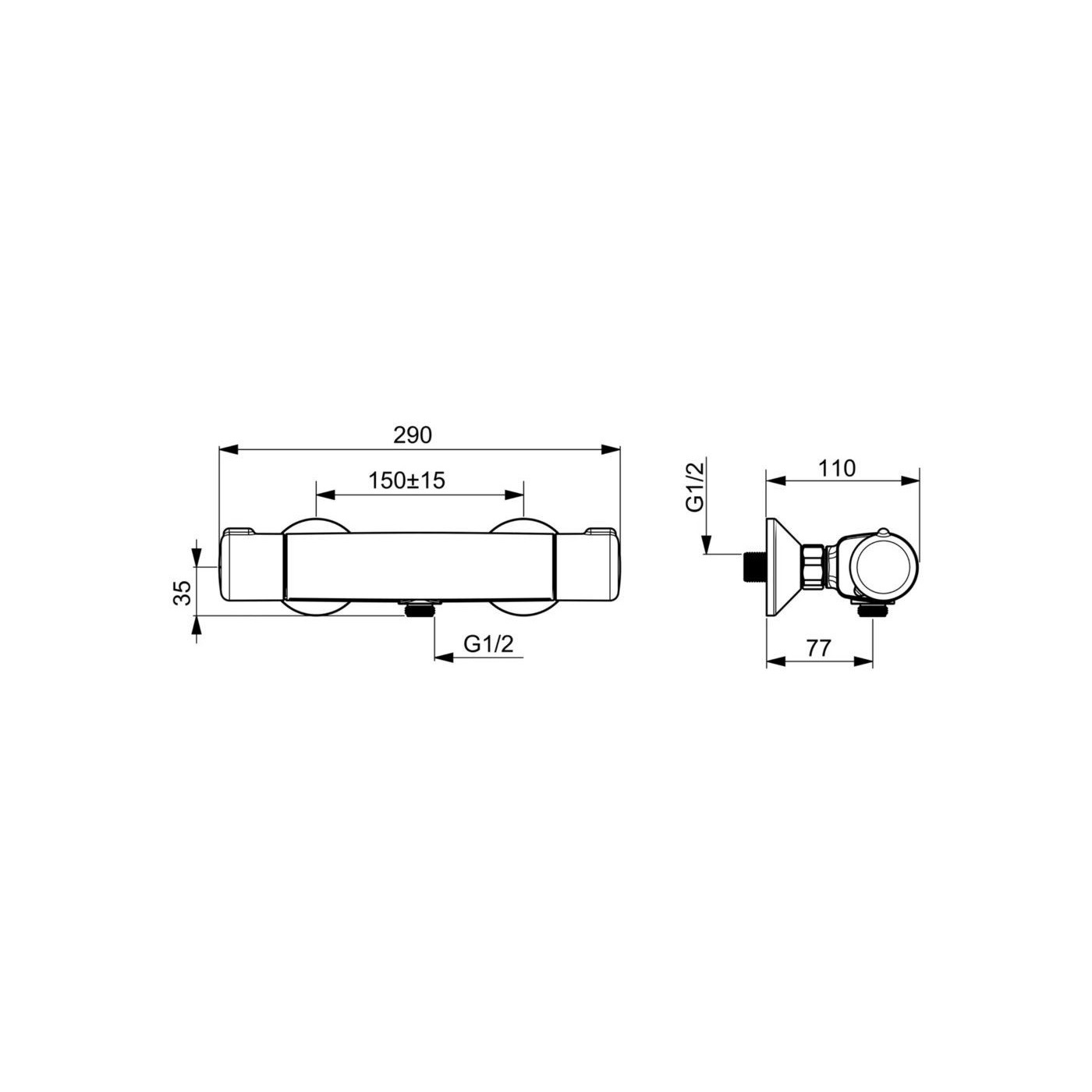 Termostatyczna Bateria Natryskowa Nova Chrom 7460U Oras Termostatyczna Bateria Natryskowa Nova Chrom 7460U Oras