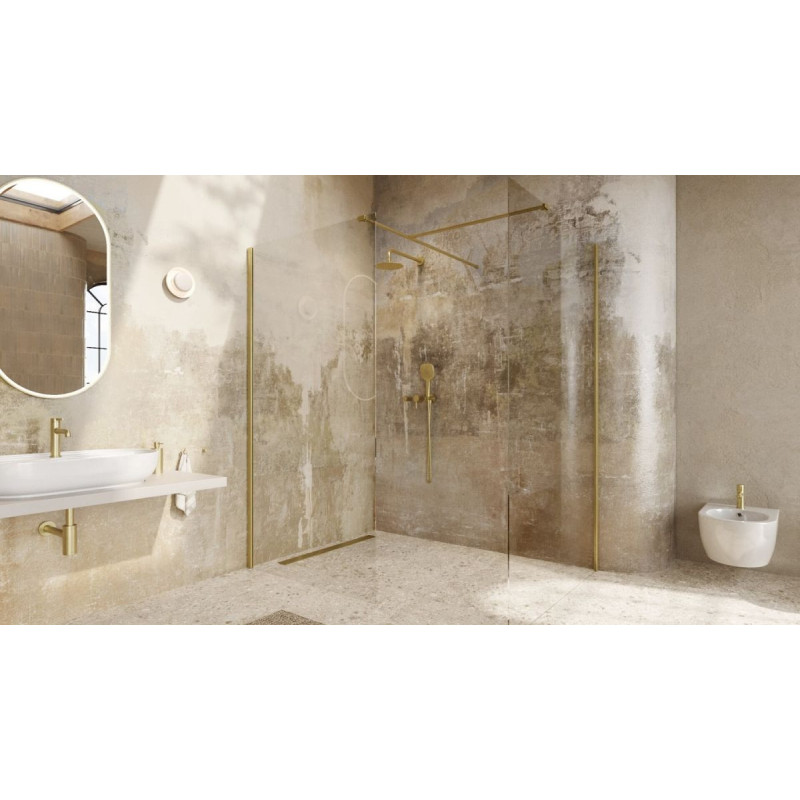Ścianka Prysznicowa Walk-In 100x200 cm Vidoq Złoty Szczotkowany KAEX.1506.1000.LP.GB Excellent Ścianka Prysznicowa Walk-In 100x200 cm Vidoq Złoty Szczotkowany KAEX.1506.1000.LP.GB Excellent