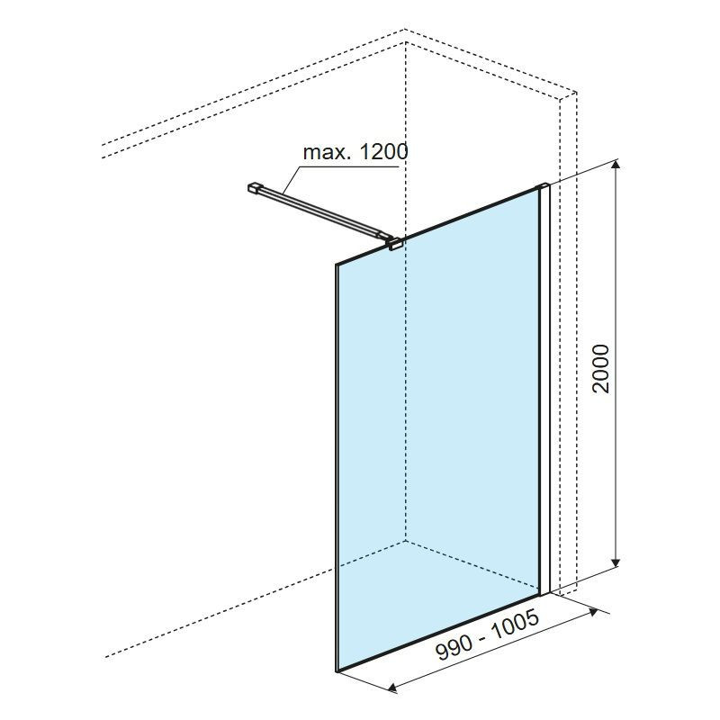 Ścianka Prysznicowa Walk-In 100x200 cm Vidoq Złoty Szczotkowany KAEX.1506.1000.LP.GB Excellent Ścianka Prysznicowa Walk-In 100x200 cm Vidoq Złoty Szczotkowany KAEX.1506.1000.LP.GB Excellent