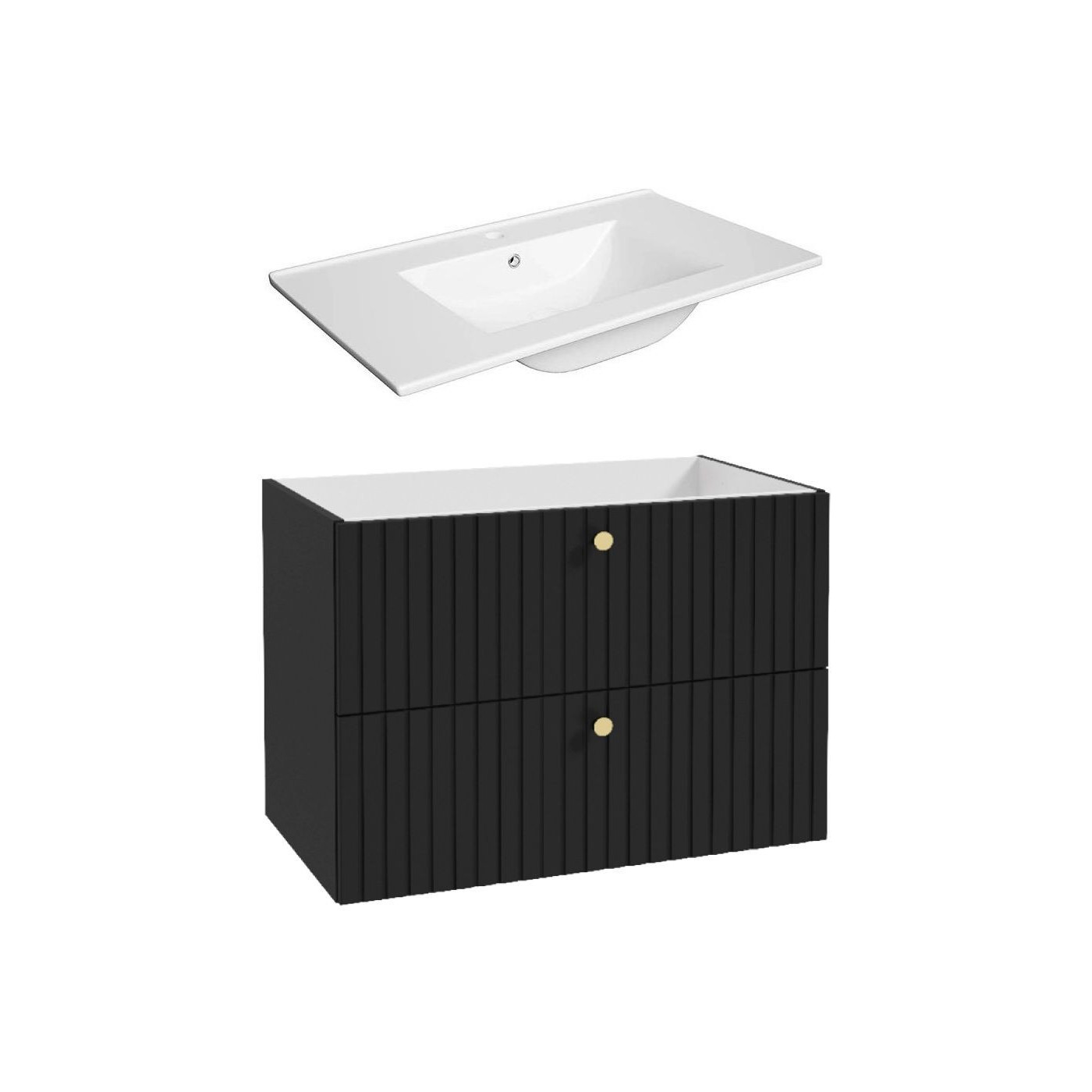 Zestaw Szafka I Umywalka Rio Czarny Mat ZESTAW-RIO-31 Emporia Zestaw Szafka I Umywalka Rio Czarny Mat ZESTAW-RIO-31 Emporia