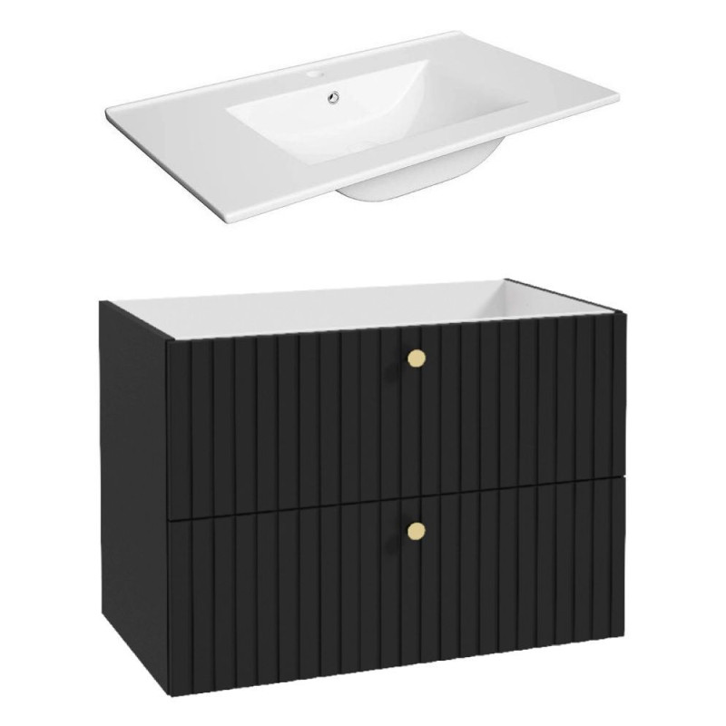 Zestaw Szafka I Umywalka Rio Czarny Mat ZESTAW-RIO-31 Emporia Zestaw Szafka I Umywalka Rio Czarny Mat ZESTAW-RIO-31 Emporia