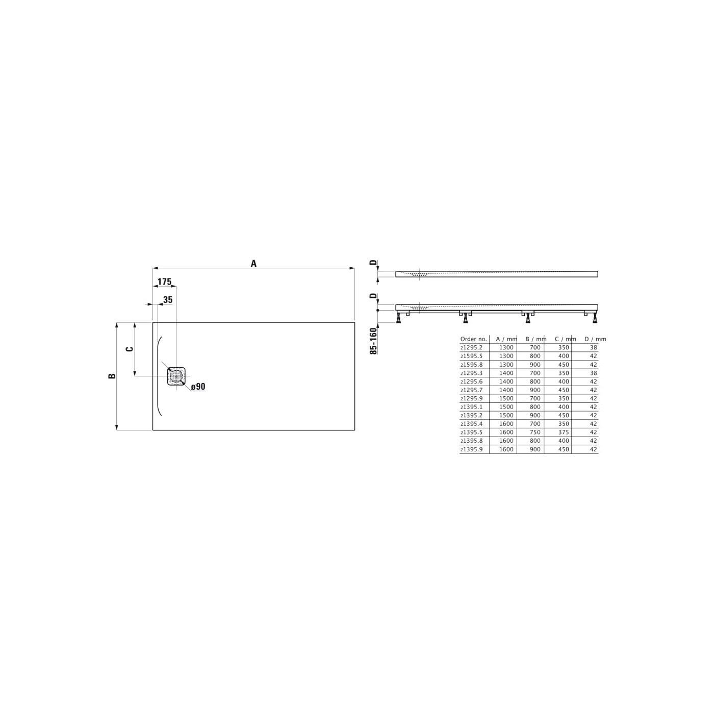 Brodzik Prostokątny 1400x900 mm Z Odpływem Przy Krótszym Boku Pro Biały H2129570000001 Laufen Brodzik Prostokątny 1400x900 mm Z Odpływem Przy Krótszym Boku Pro Biały H2129570000001 Laufen
