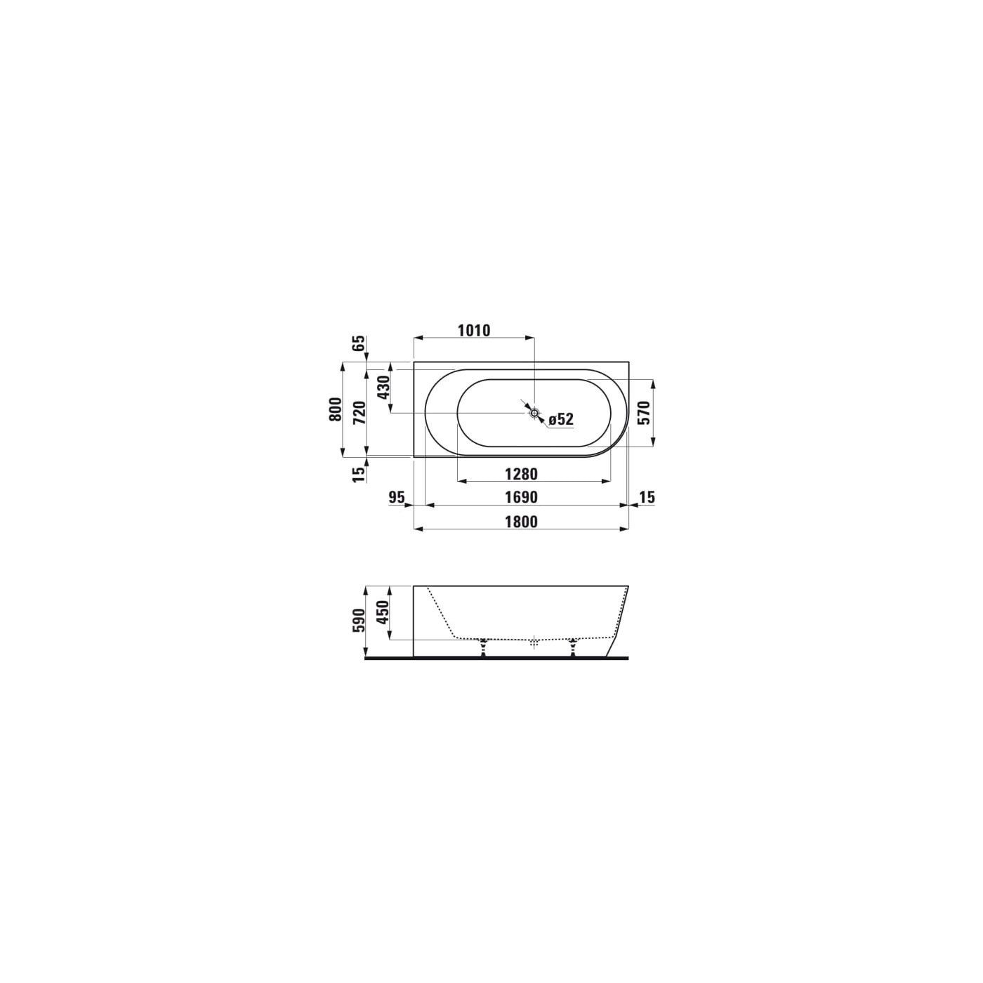 Wanna Narożna Lewa Corner 1800x800 mm Pro Biały H2449560000001 Laufen Wanna Narożna Lewa Corner 1800x800 mm Pro Biały H2449560000001 Laufen