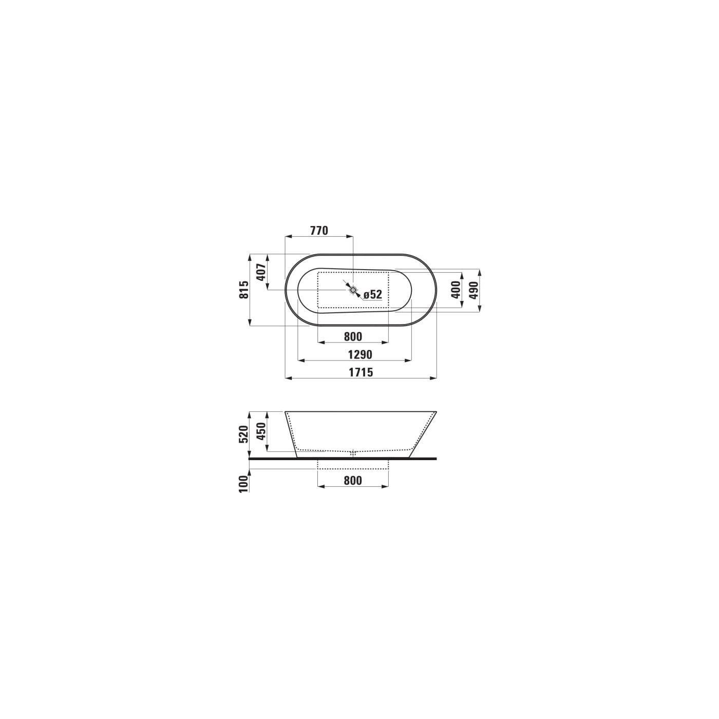 Wanna Wolnostojąca 1715x815 mm Kartell Biały H2263320000001 Laufen Wanna Wolnostojąca 1715x815 mm Kartell Biały H2263320000001 Laufen