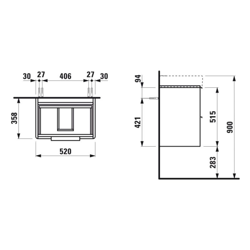 Szafka Podumywalkowa 550 Compacto Szuflady Soft Close Base Biały Połysk H4021521102611 Laufen Szafka Podumywalkowa 550 Compacto Szuflady Soft Close Base Biały Połysk H4021521102611 Laufen