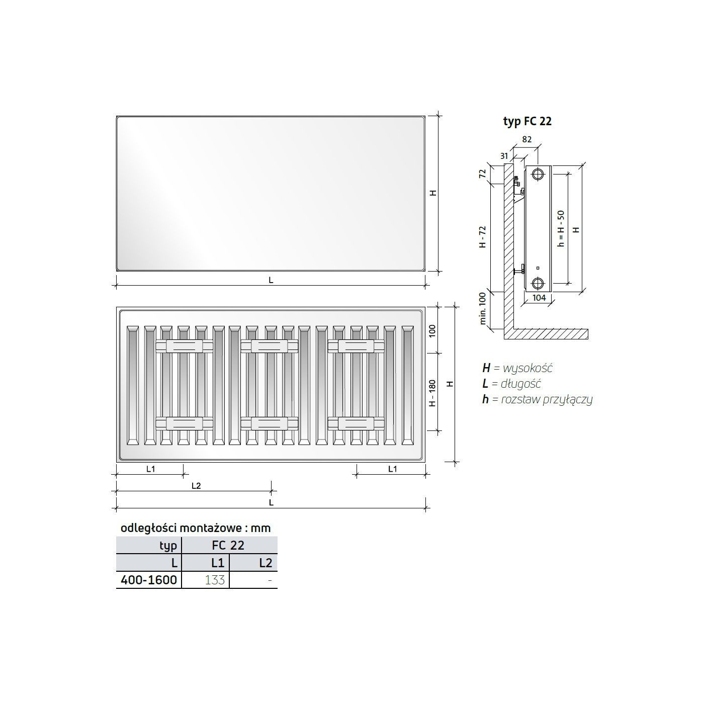 Grzejnik Stalowy Z Gładką Płytą Czołową Podłączenie Boczne Plan Compact FC22 600x400 mm Biały F092206004010300 Purmo Grzejnik Stalowy Z Gładką Płytą Czołową Podłączenie Boczne Plan Compact FC22 600x400 mm Biały F092206004010300 Purmo