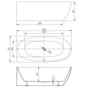 Wanna Wolnostojąca Narożna Lewa Neris 1500x750x560 mm Biały 31503150L Bevisa Wanna Wolnostojąca Narożna Lewa Neris 1500x750x560 mm Biały 31503150L Bevisa