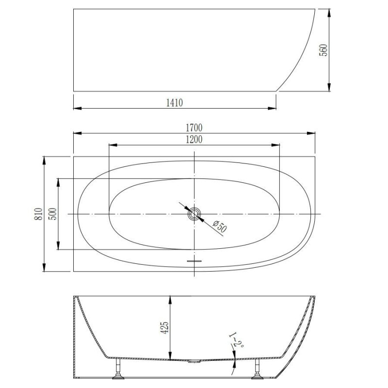 Wanna Wolnostojąca Narożna Lewa Neris 1700x810x560 mm Biały 31503170L Bevisa Wanna Wolnostojąca Narożna Lewa Neris 1700x810x560 mm Biały 31503170L Bevisa