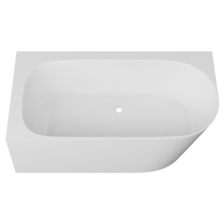 Wanna Wolnostojąca Narożna Z Konglomeratu 158x85x55 cm Lewa Nuvio Biały NUVIO-0003L Emporia