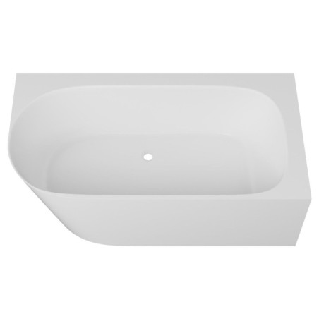 Wanna Wolnostojąca Narożna Z Konglomeratu 158x85x55 cm Prawa Nuvio Biały NUVIO-0003P Emporia