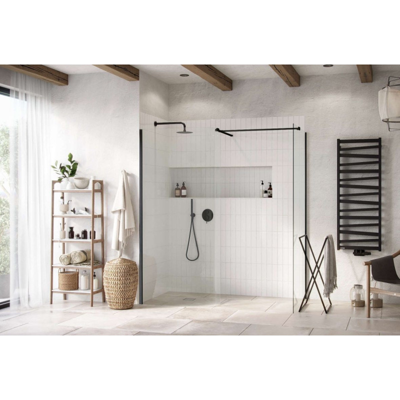 Ścianka Prysznicowa Gięta Walk-In 93x200 cm Vidoq Czarny Mat KAEX.1507.930.LP.BL Excellent Ścianka Prysznicowa Gięta Walk-In 93x200 cm Vidoq Czarny Mat KAEX.1507.930.LP.BL Excellent