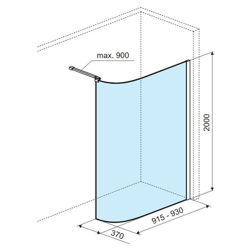 Ścianka Prysznicowa Gięta Walk-In 93x200 cm Vidoq Czarny Mat KAEX.1507.930.LP.BL Excellent Ścianka Prysznicowa Gięta Walk-In 93x200 cm Vidoq Czarny Mat KAEX.1507.930.LP.BL Excellent