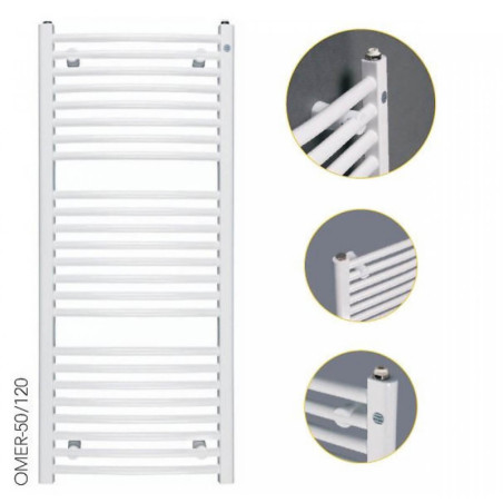 Grzejnik Łazienkowy Omega R 600x1173 RAL1013 OMER-60/120 Instal Projekt