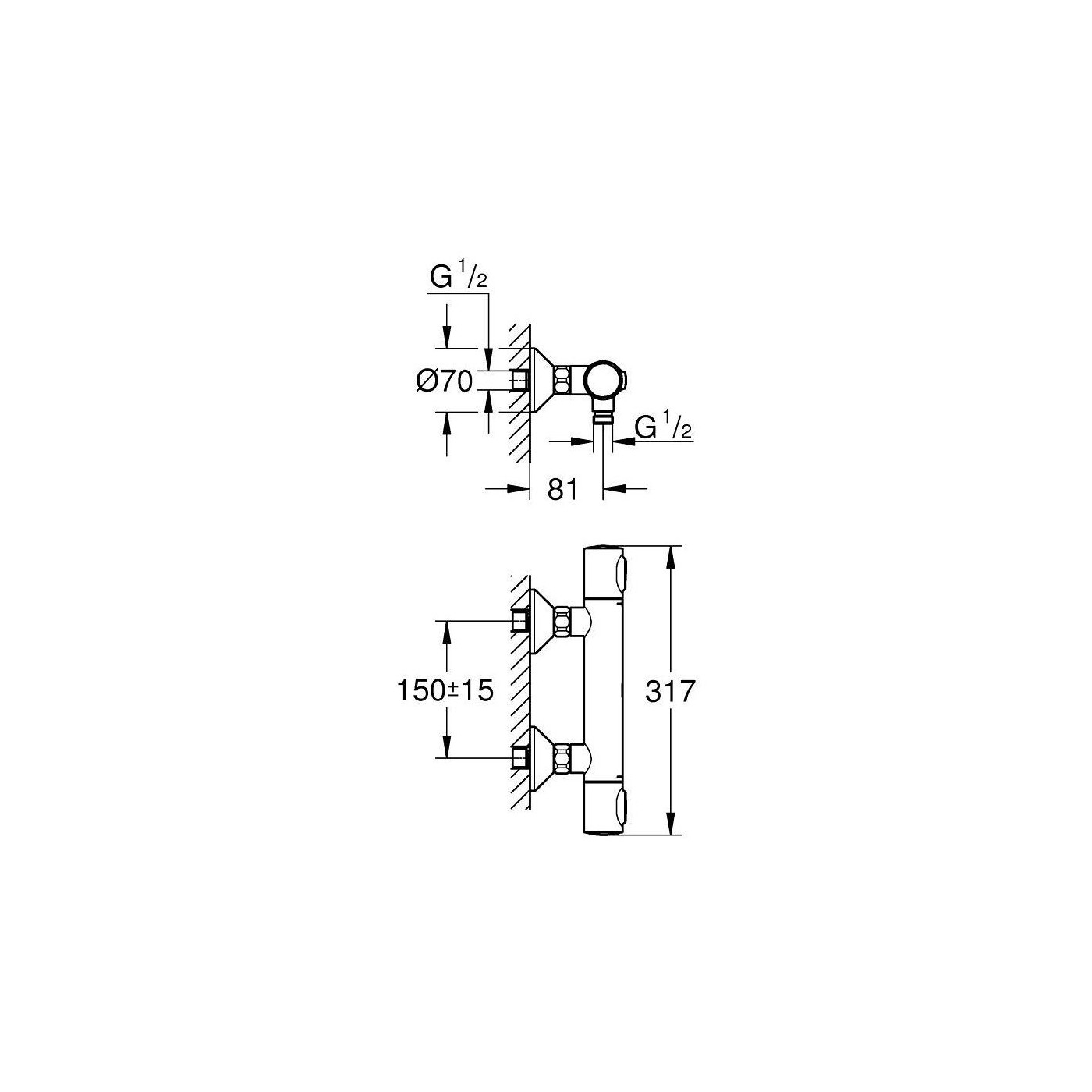 Bateria Prysznicowa Z Termostatem Grohtherm 500 Chrom 34793000 Grohe Bateria Prysznicowa Z Termostatem Grohtherm 500 Chrom 34793000 Grohe
