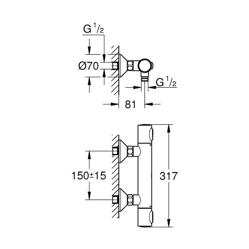 Bateria Prysznicowa Z Termostatem Grohtherm 500 Chrom 34793000 Grohe Bateria Prysznicowa Z Termostatem Grohtherm 500 Chrom 34793000 Grohe
