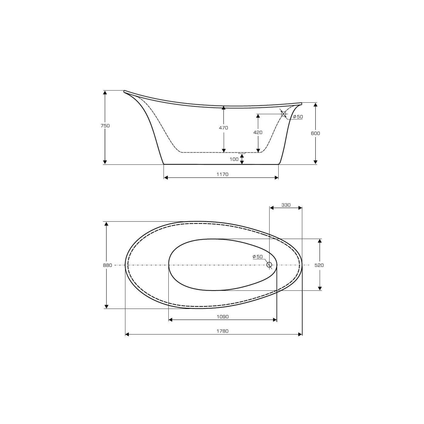Wanna Wolnostojąca Euphoria Classic White 178x88 Ravon Wanna Wolnostojąca Euphoria Classic White 178x88 Ravon