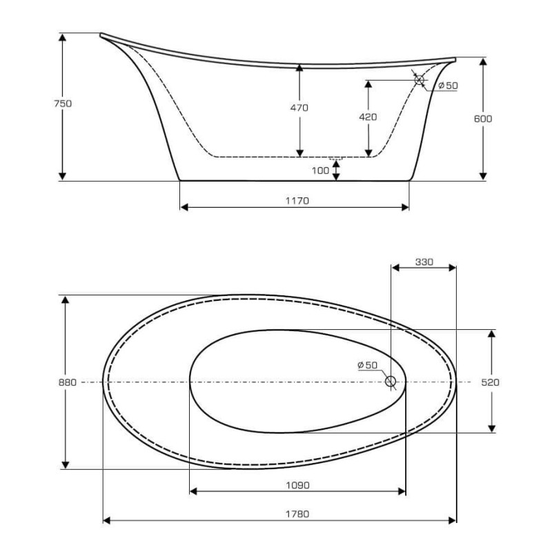 Wanna Wolnostojąca Euphoria Classic White 178x88 Ravon Wanna Wolnostojąca Euphoria Classic White 178x88 Ravon