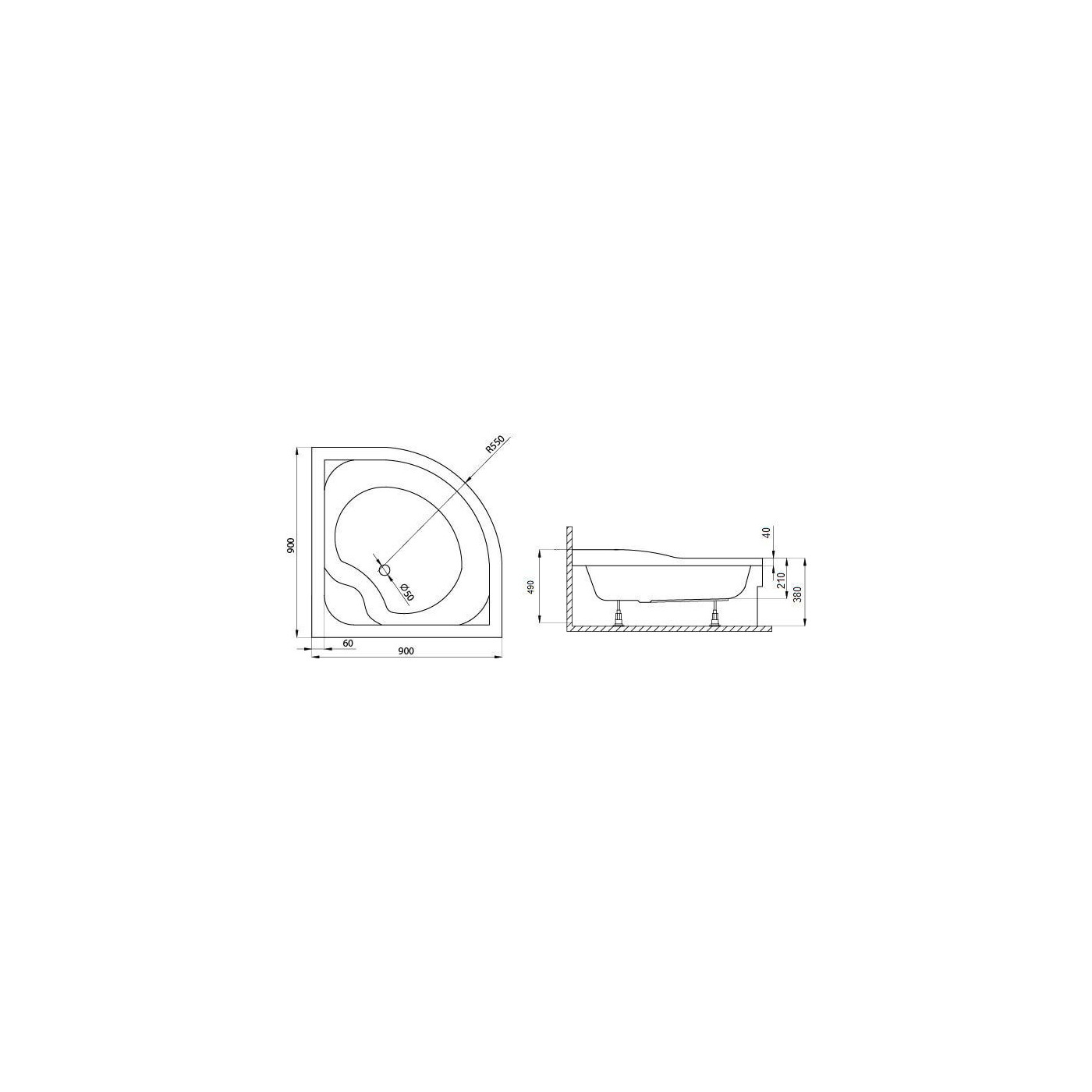 Brodzik Nera 90x90 QF1-90 Atrium Brodzik Nera 90x90 QF1-90 Atrium