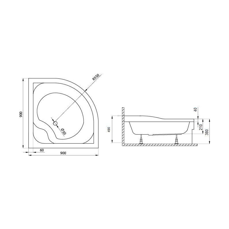 Brodzik Nera 90x90 QF1-90 Atrium Brodzik Nera 90x90 QF1-90 Atrium