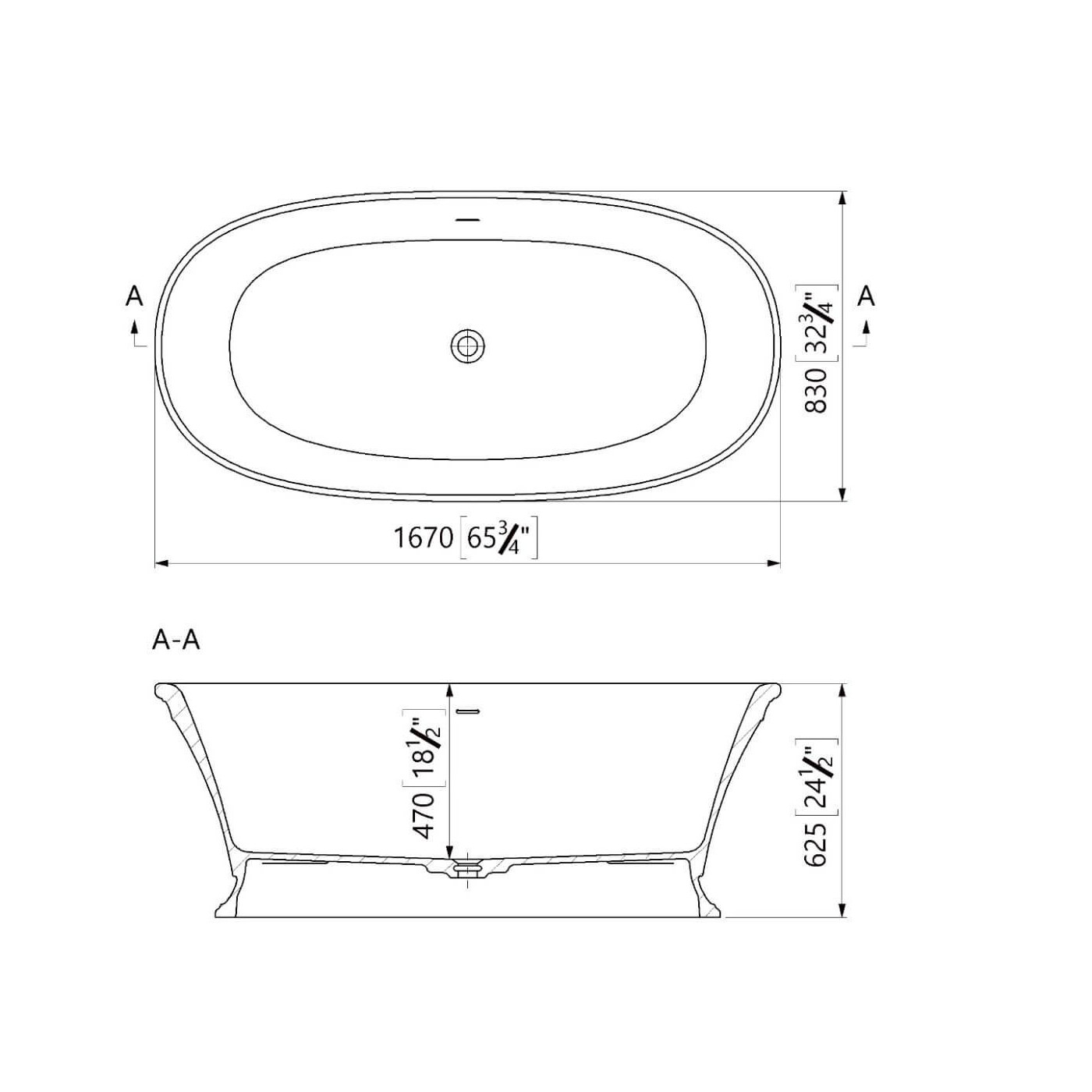 Wanna Wolnostojąca BT 0082 1670 INT Biały 631288171103 Marmite Wanna Wolnostojąca BT 0082 1670 INT Biały 631288171103 Marmite