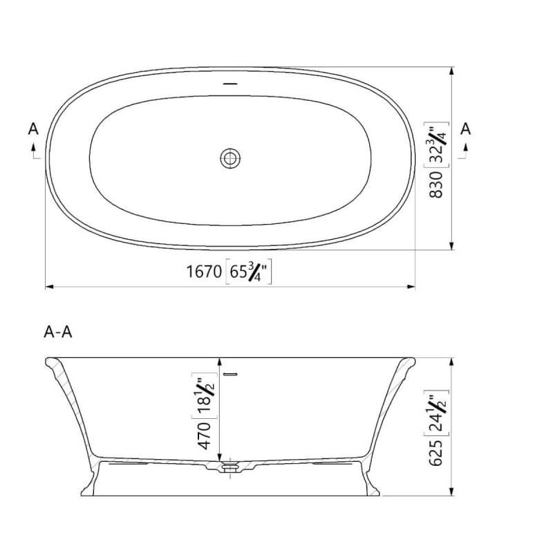 Wanna Wolnostojąca BT 0082 1670 INT Biały 631288171103 Marmite Wanna Wolnostojąca BT 0082 1670 INT Biały 631288171103 Marmite