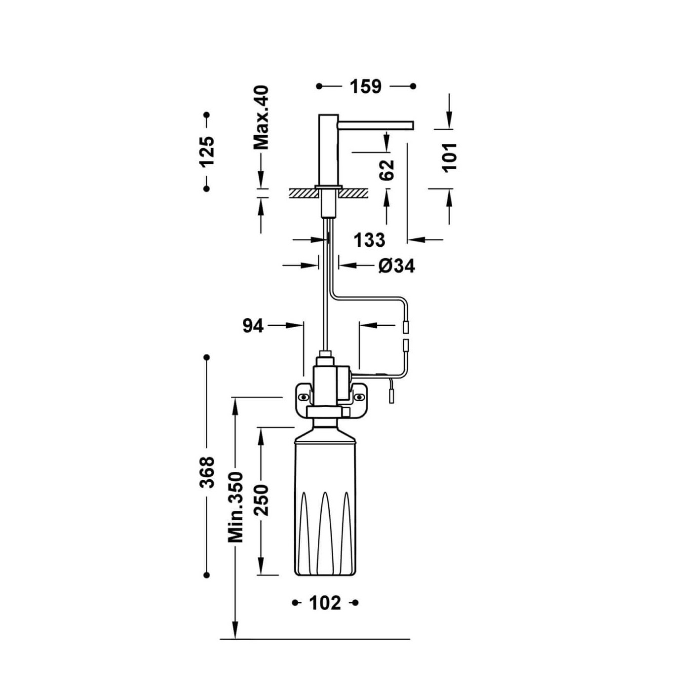 Elektroniczny Dozownik Mydła Do Łazienki I Kuchni Czarny Mat 39274101NM Tres Elektroniczny Dozownik Mydła Do Łazienki I Kuchni Czarny Mat 39274101NM Tres