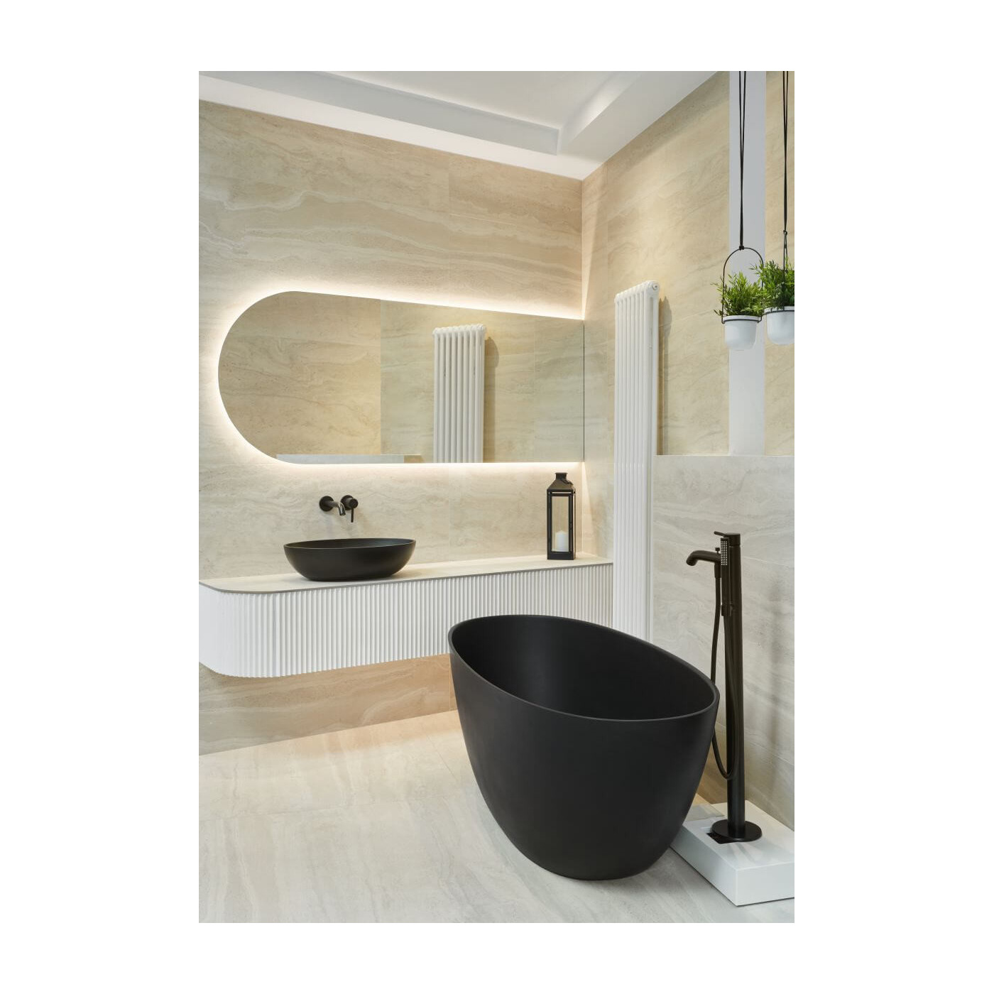 Wanna Wolnostojąca Owalna Wika 160x70,5 Czarny Mat Marmorin Wanna Wolnostojąca Owalna Wika 160x70,5 Czarny Mat Marmorin