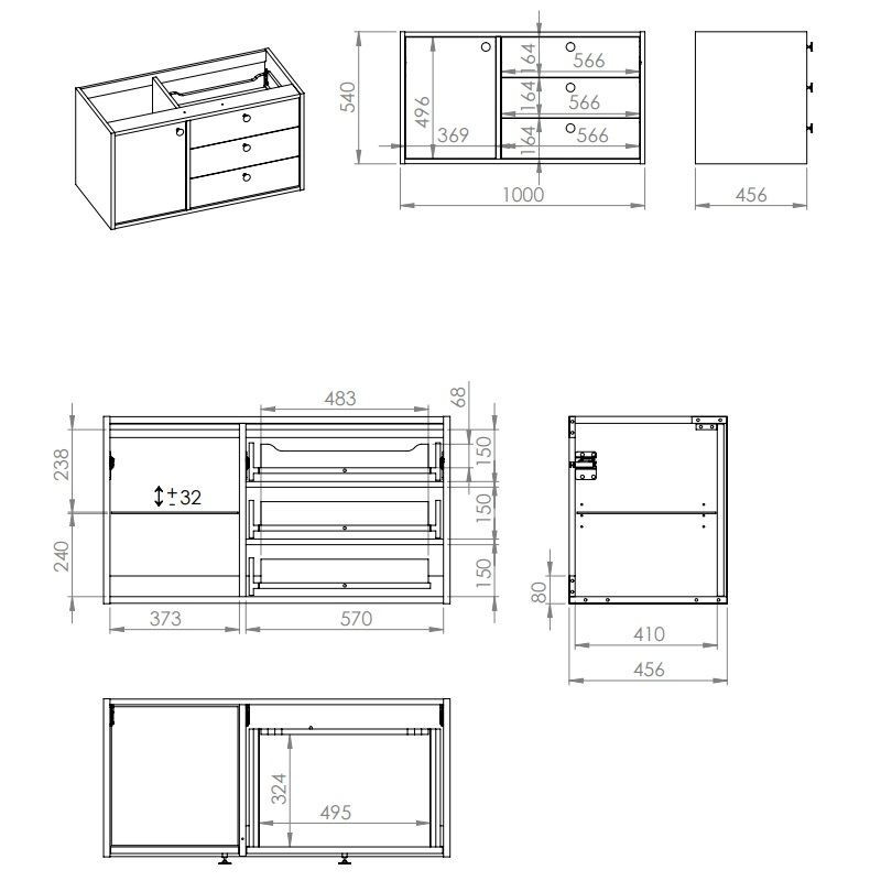 Szafka Podumywalkowa Legacy 100 3S Dąb naturalny 168908 Elita Szafka Podumywalkowa Legacy 100 3S Dąb naturalny 168908 Elita