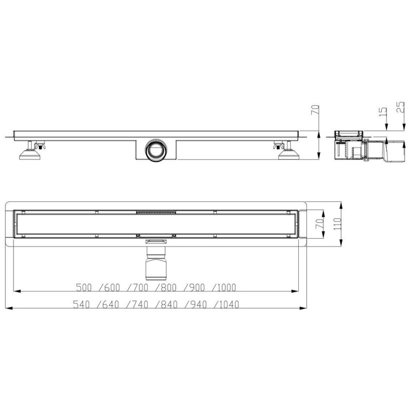 Odpływ Liniowy Sleek 1000 OD.H.SLEEK-1000 Hydroland Odpływ Liniowy Sleek 1000 OD.H.SLEEK-1000 Hydroland