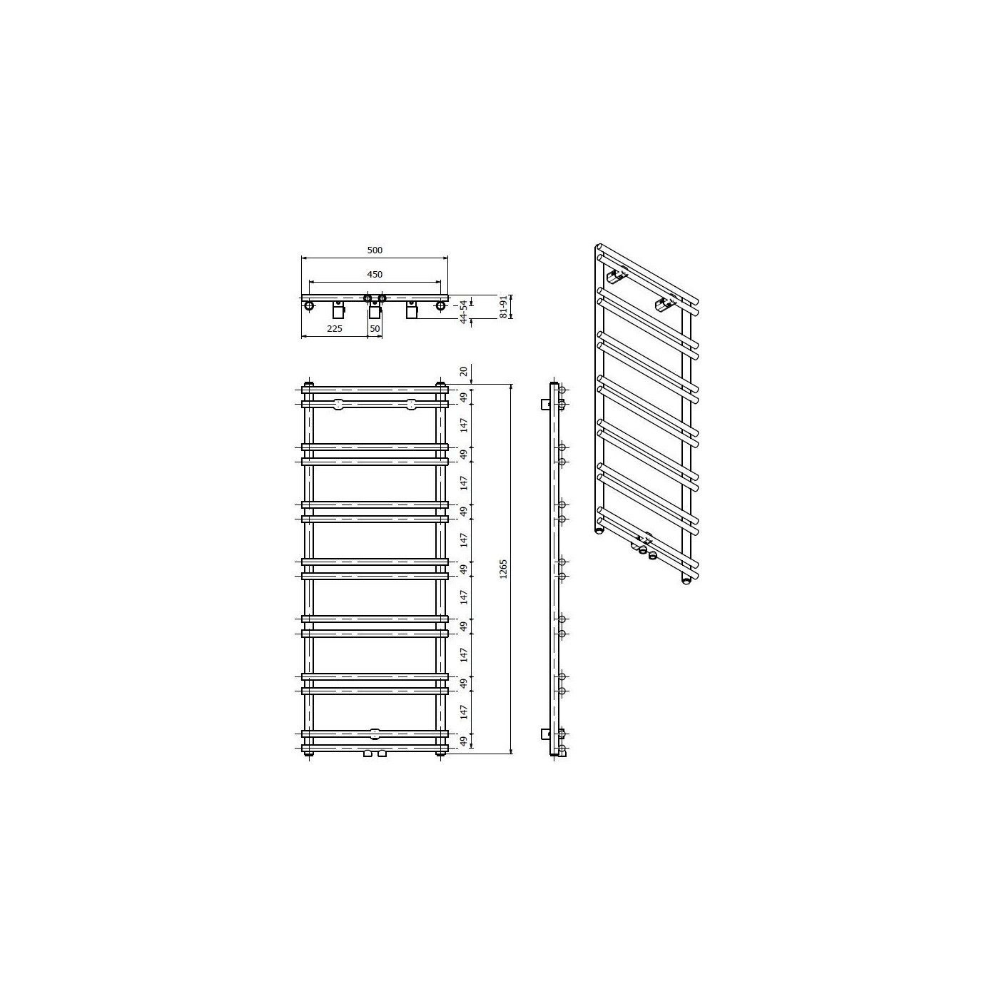 Grzejnik Łazienkowy Minimo 1265x500 Czarny Mat MINP12650500S040 Luxrad Grzejnik Łazienkowy Minimo 1265x500 Czarny Mat MINP12650500S040 Luxrad