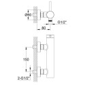 Bateria Prysznicowa Axel Gold QW120AGD Kohlman Bateria Prysznicowa Axel Gold QW120AGD Kohlman