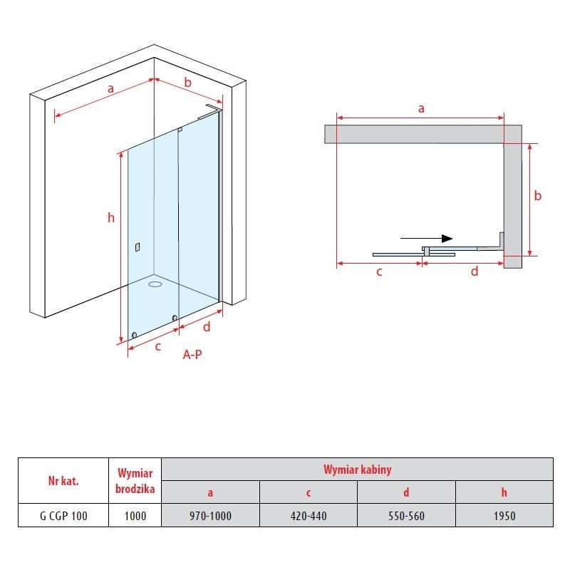 Kabina Prysznicowa Przesuwna Walk-In Prawa Cortina 2.0 100cm Black Atrium Kabina Prysznicowa Przesuwna Walk-In Prawa Cortina 2.0 100cm Black Atrium