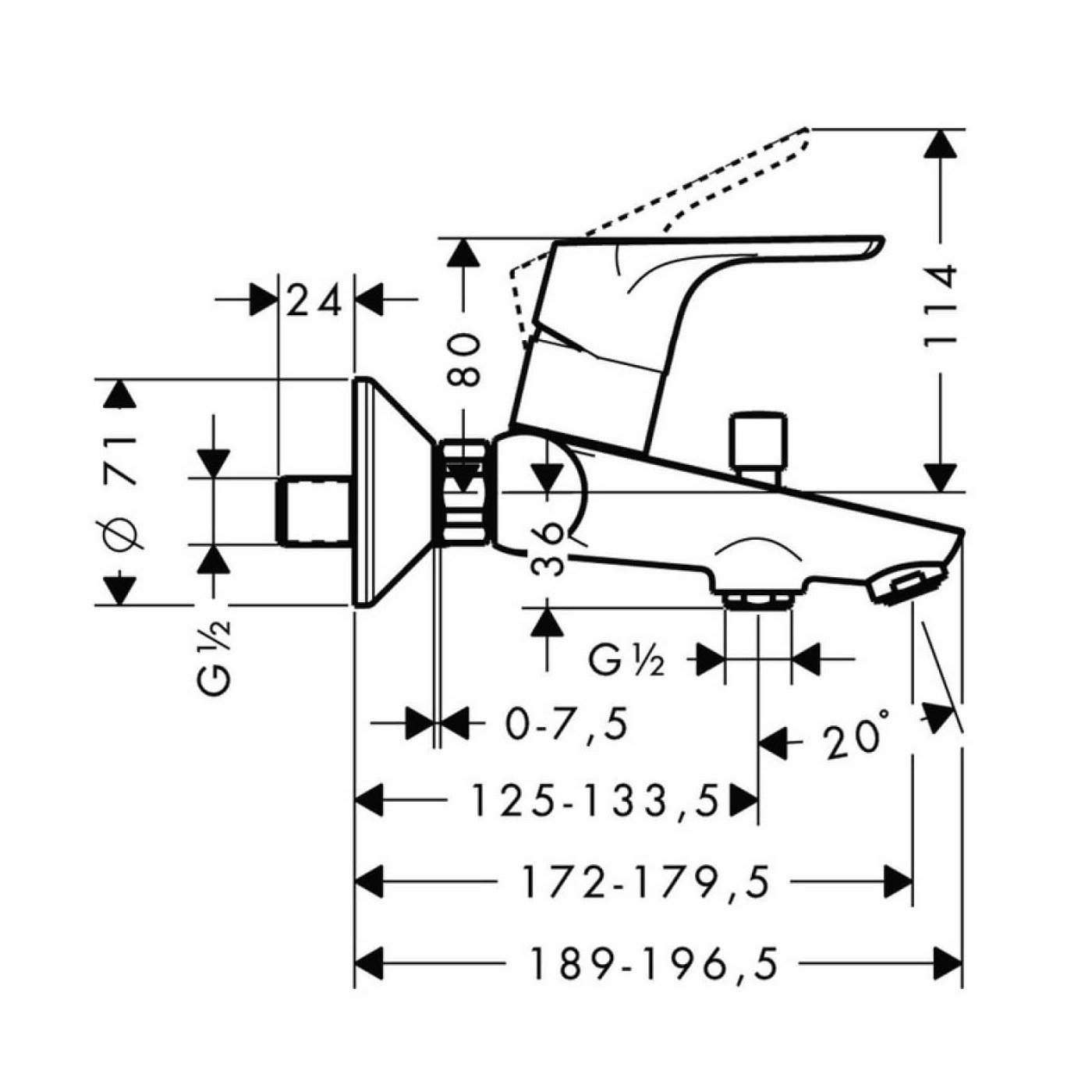 Bateria Wannowa Focus E2 31940000 Hansgrohe Bateria Wannowa Focus E2 31940000 Hansgrohe