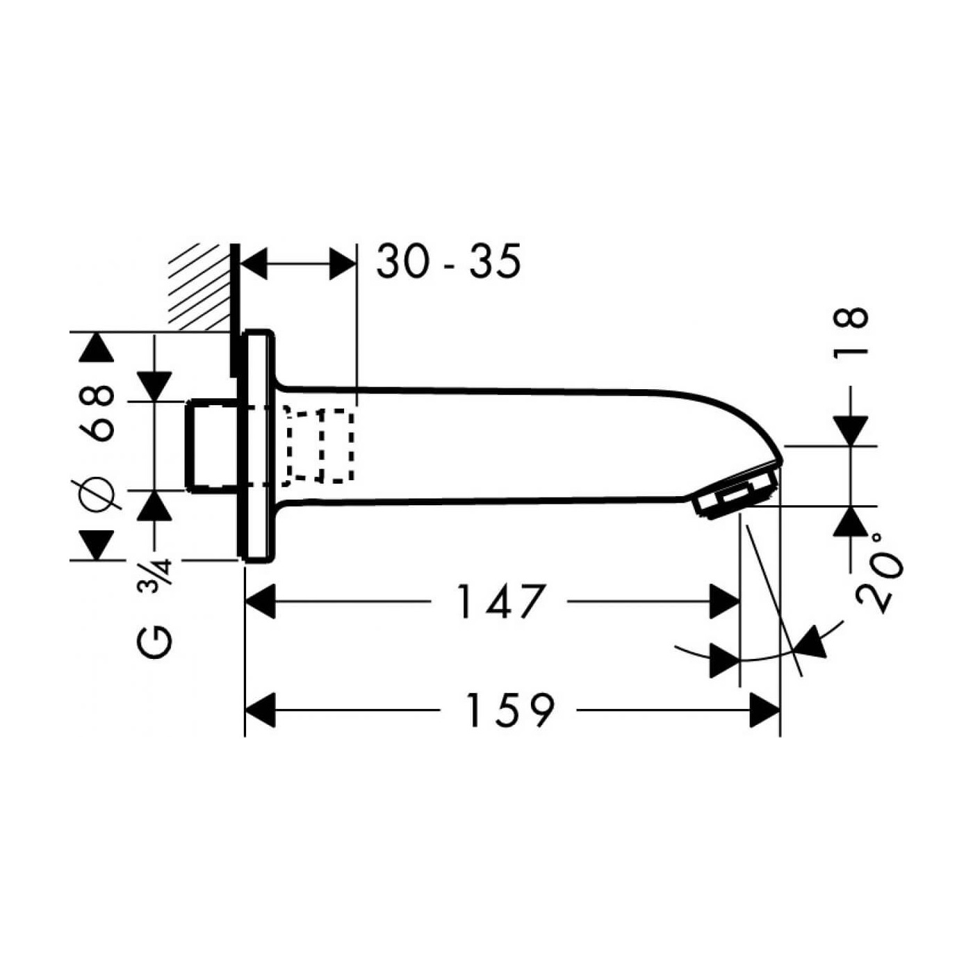 Wylewka Wannowa Metris E 13414000 Hansgrohe Wylewka Wannowa Metris E 13414000 Hansgrohe