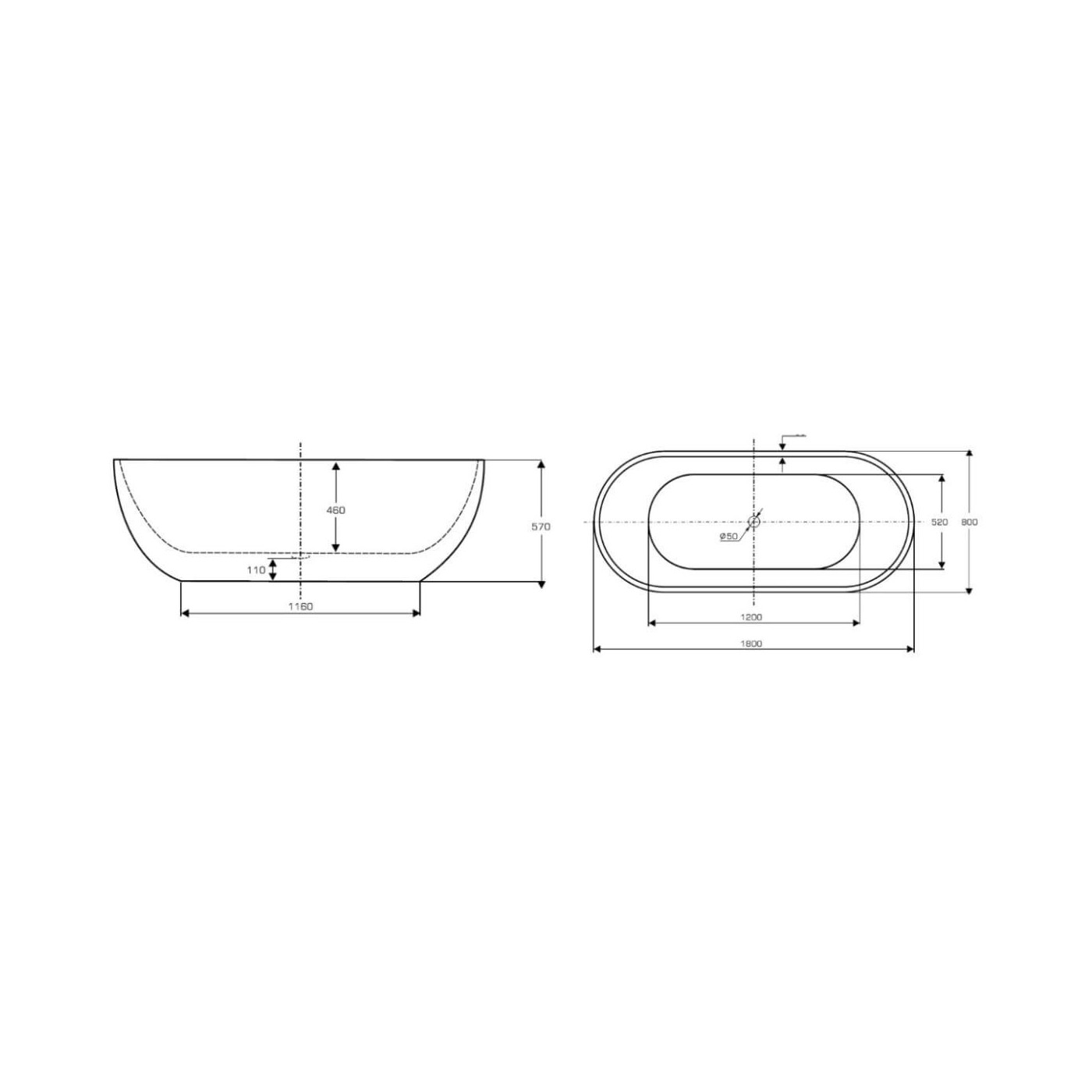 Wanna Wolnostojąca Space 180x80 Biały Ravon Wanna Wolnostojąca Space 180x80 Biały Ravon