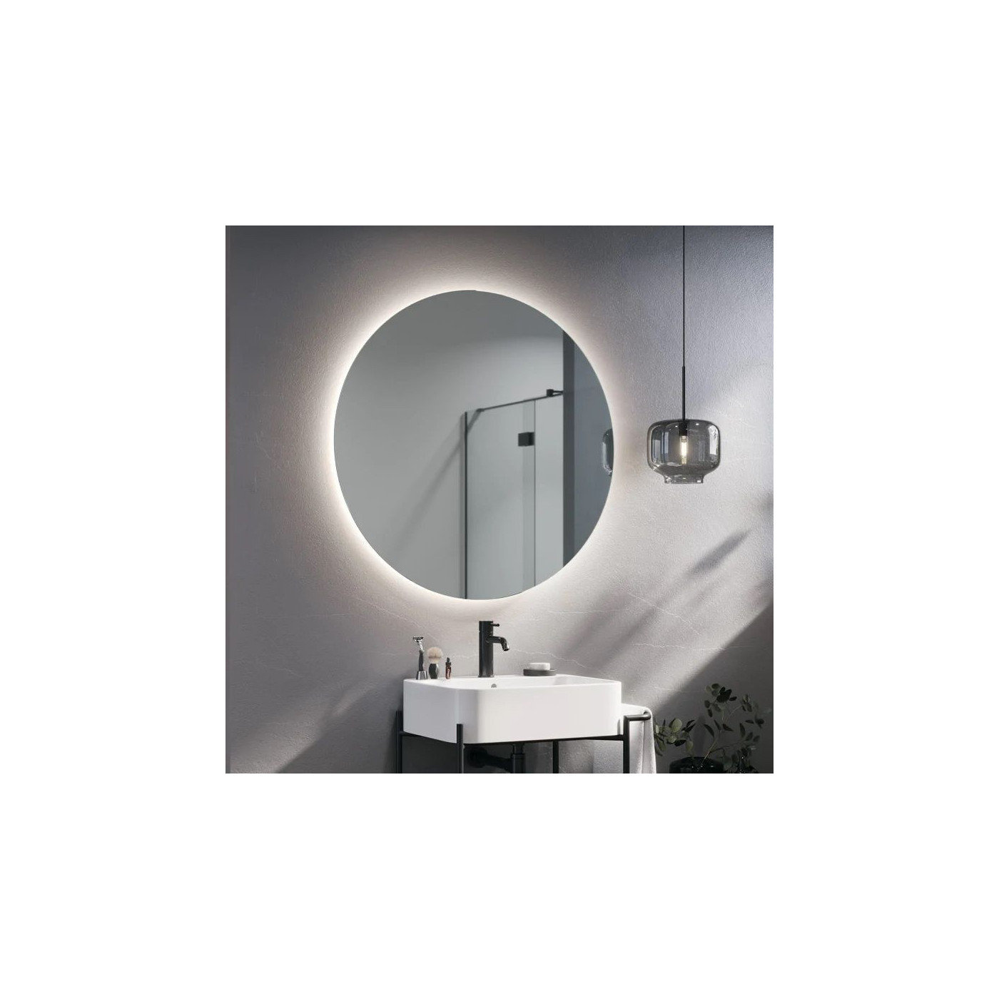 Lustro Łazienkowe LED podświetlane Simple Syriusz Ambiente LED 145x145 Ruke Lustro Łazienkowe LED podświetlane Simple Syriusz Ambiente LED 145x145 Ruke