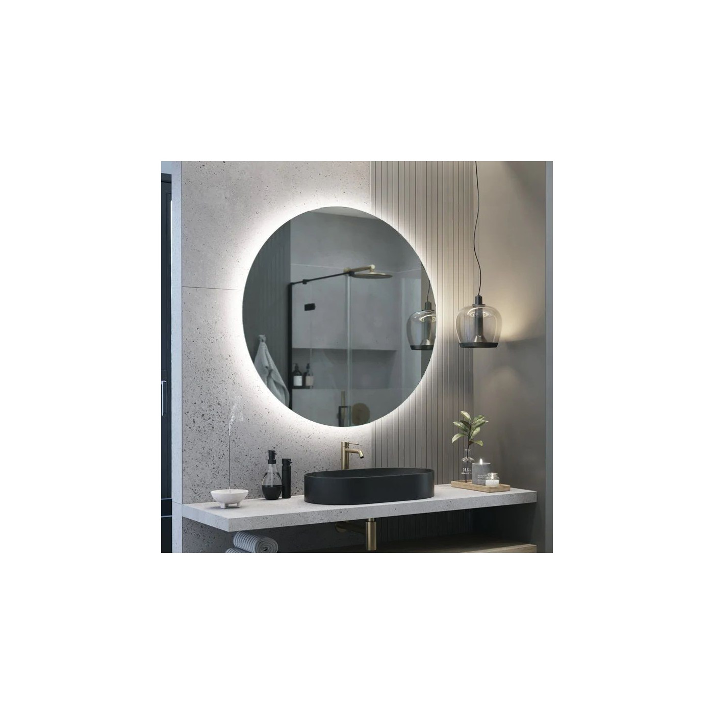 Lustro Łazienkowe LED podświetlane Simple Syriusz Ambiente LED 145x145 Ruke Lustro Łazienkowe LED podświetlane Simple Syriusz Ambiente LED 145x145 Ruke