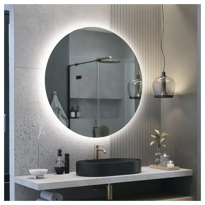 Lustro Łazienkowe LED podświetlane Simple Syriusz Ambiente LED 145x145 Ruke Lustro Łazienkowe LED podświetlane Simple Syriusz Ambiente LED 145x145 Ruke