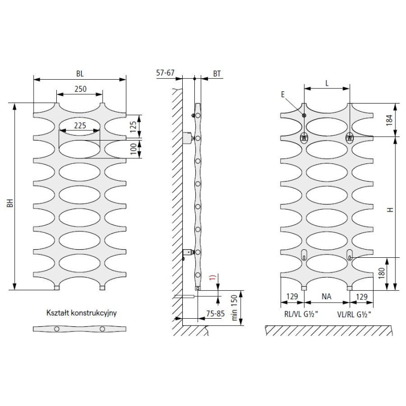 Grzejnik Dekoracyjny Ideos 1151x508 Onyx Kermi Grzejnik Dekoracyjny Ideos 1151x508 Onyx Kermi