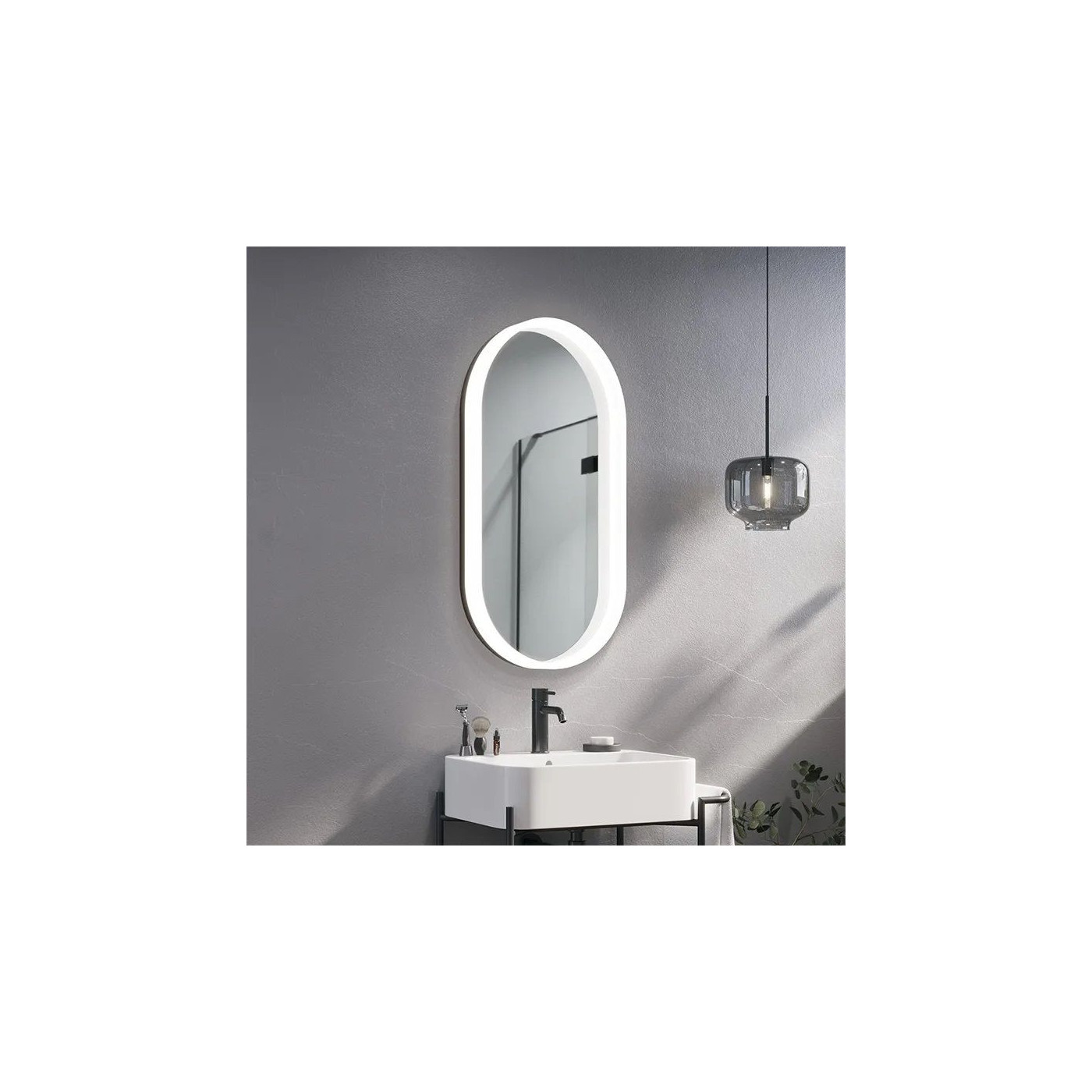 Lustro W Ramie Z Podświetleniem LED Koria Alu-Acrylic M 54x94,5 Ruke Lustro W Ramie Z Podświetleniem LED Koria Alu-Acrylic M 54x94,5 Ruke