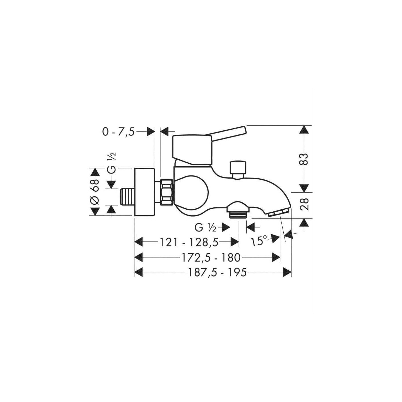 Bateria Wannowa Talis S 32420000 Hansgrohe Bateria Wannowa Talis S 32420000 Hansgrohe