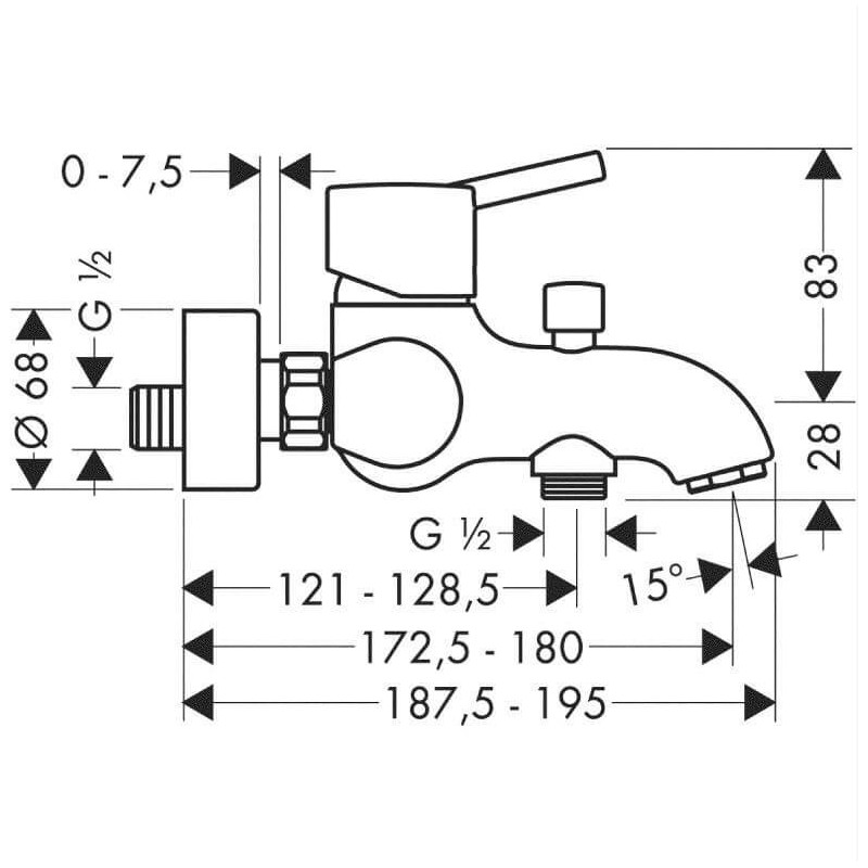 Bateria Wannowa Talis S 32420000 Hansgrohe Bateria Wannowa Talis S 32420000 Hansgrohe